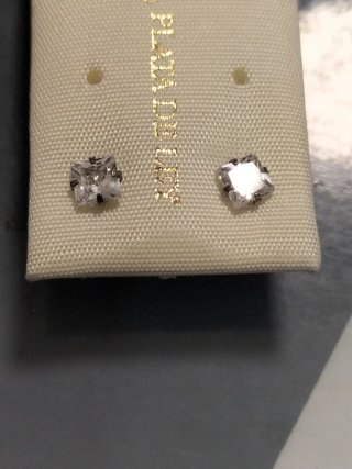 Pendientes Plata Cuadrados Brillantes unisex nuevo