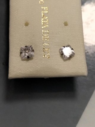Pendientes Plata Cuadrados Brillantes unisex nuevo