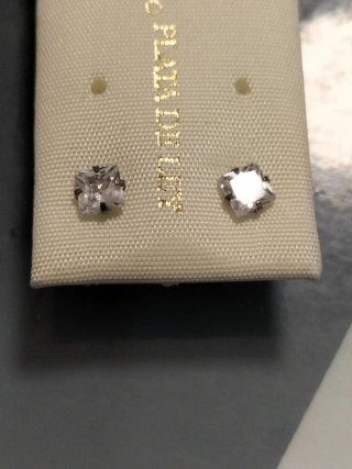 Pendientes Plata Cuadrados Brillantes unisex nuevo