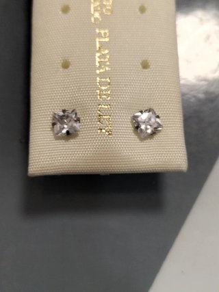 Pendientes Plata Cuadrados Brillantes unisex nuevo