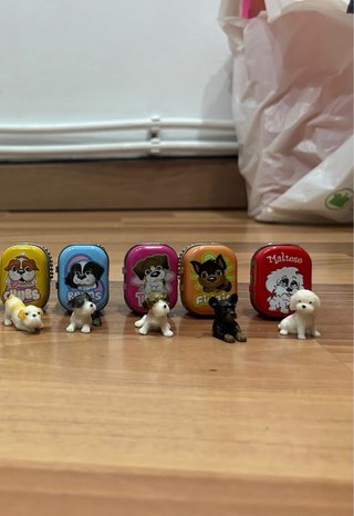 Lote 10 mini latas perros llavero