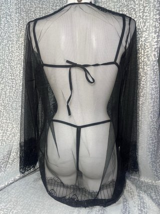 Conjunto Lencería Encaje Negro Talla Única