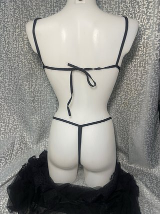 Conjunto Lencería Encaje Negro Talla Única