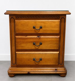 2 Mesitas de noche Madera Maciza 3 cajones