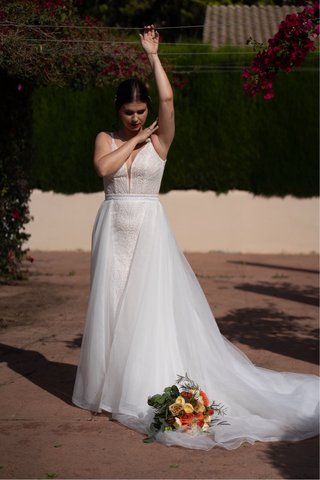 Vestido Novia Rosa Clará + Sobrefalda