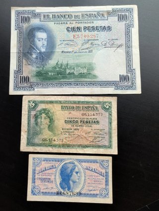 Lote 3 Billetes Españoles