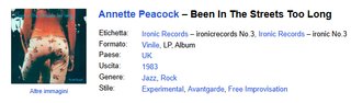 Annette Peacock - Been in the Streets too long