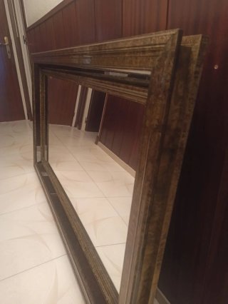 Espejo grande madera dorado pasillo