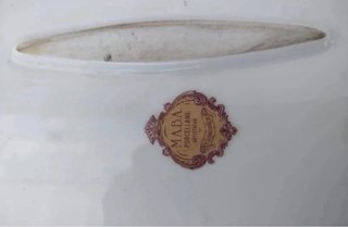 Travessa Limoges Porcelana Flores Dourado