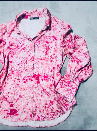 Blusa Zara Raso Estampada Multicolor