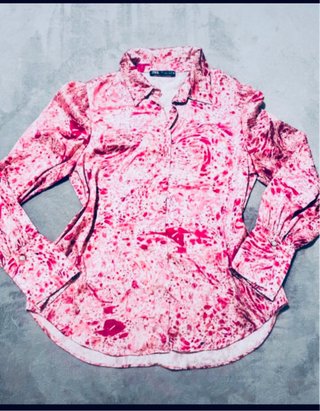 Blusa Zara Raso Estampada Multicolor