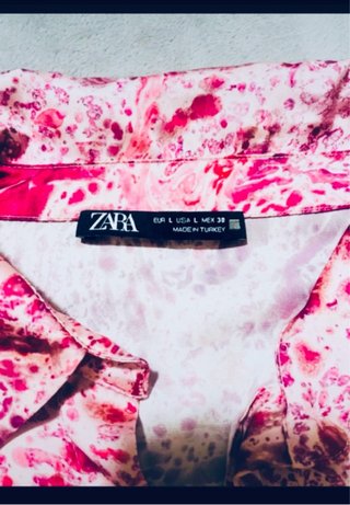 Blusa Zara Raso Estampada Multicolor
