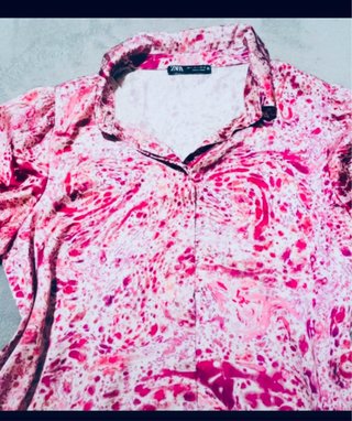Blusa Zara Raso Estampada Multicolor