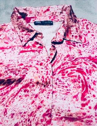 Blusa Zara Raso Estampada Multicolor