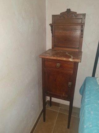 Conjunto Tocador y Mesillas antiguas madera-mármol