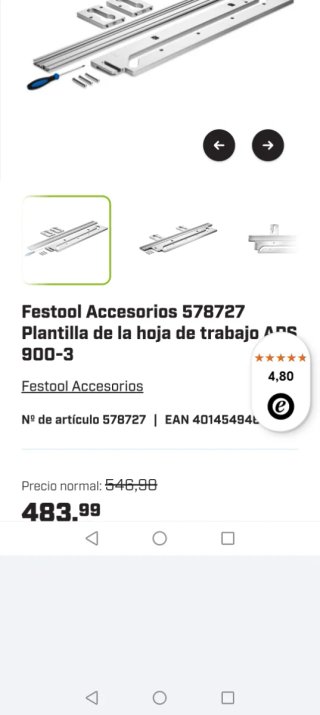 Festool Plantilla Festool APS 900/3 precio fotos