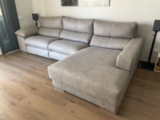 Sofá chaise longue gris 2 relax eléctricos
