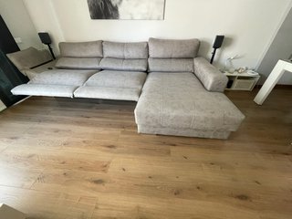 Sofá chaise longue gris 2 relax eléctricos
