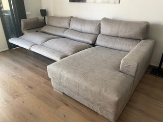 Sofá chaise longue gris 2 relax eléctricos