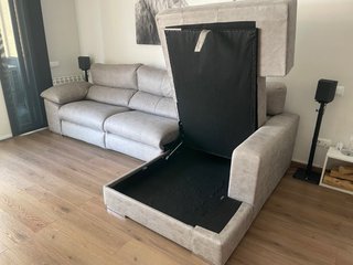 Sofá chaise longue gris 2 relax eléctricos