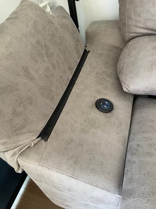 Sofá chaise longue gris 2 relax eléctricos