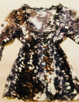 Blusa Zara Gasa Estampada