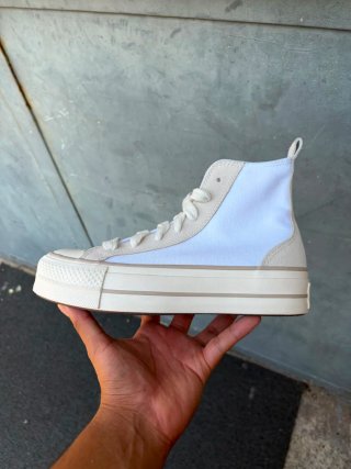 Converse Ctas Lift Bianche e Beige