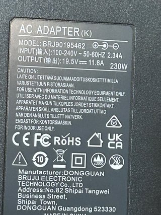 Caricabatterie ASUS ROG 19.5V 11.8A 230W Pin 6.0x3.7mm