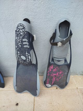 Lote aletas buceo y snorkel