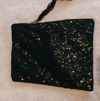 Clutch lentejuelas negras Suite Blanco