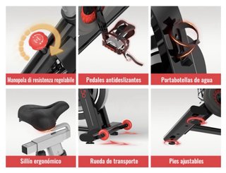 Bicicleta Estática con Monitor Cuenta kilometros