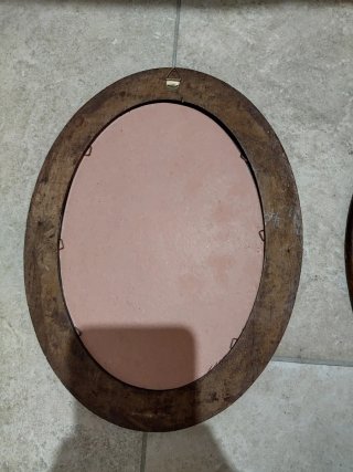 Set 4 Quadri ovali con cornice in legno
