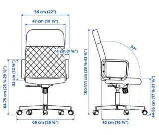 RENBERGET Silla giratoria, Bomstad negro - Ikea