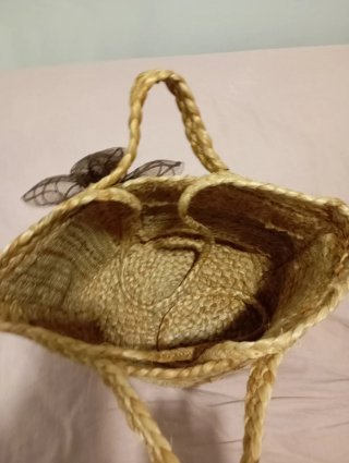 Bolso de playa Bolsos Loudi rafia y detalles dorad