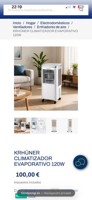 Climatizador Evaporativo Kühner Blanco