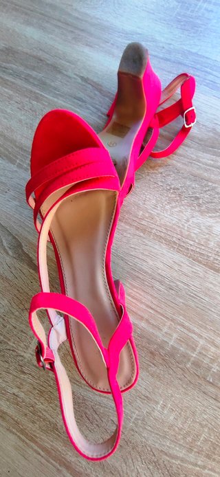 Sandalias Flyfor tacón plataforma rojas