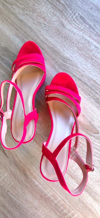 Sandalias Flyfor tacón plataforma rojas