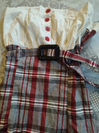 Vestido Talla Única Rojo y Blanco
