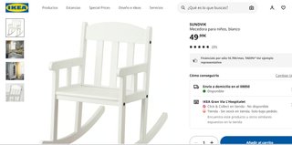 Mecedora Infantil IKEA SUNDVIK Blanca