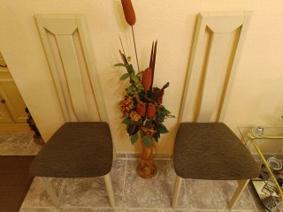 6 Sillas Comedor Madera y Tela
