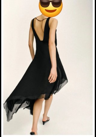 Vestido negro Zara asimétrico