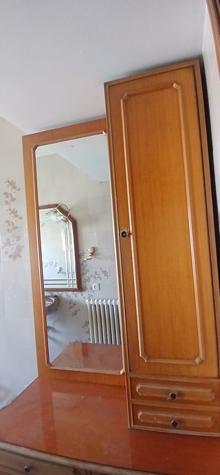 Mueble tocador madera con espejo