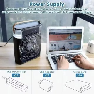 Ventilador portátil con humidificador