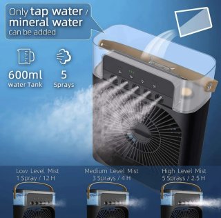 Ventilador portátil con humidificador