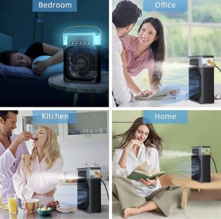 Ventilador portátil con humidificador