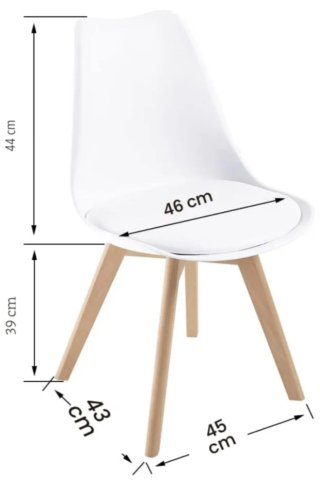 Juego de 4 Sillas Comedor Nórdicas Blancas