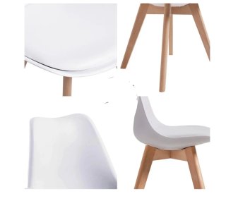 Juego de 4 Sillas Comedor Nórdicas Blancas