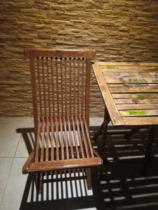 Mesa y Sillas de Teka Plegables