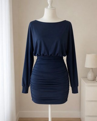 Vestido azul de invierno