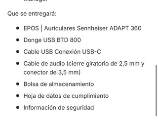 Auriculares EPOS Sennheiser ADAPT 360 Blancos